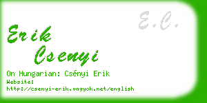 erik csenyi business card