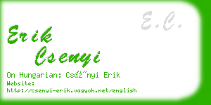 erik csenyi business card